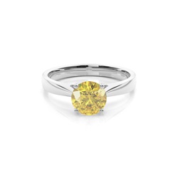4 Prong Yellow Diamond Solitaire Engagement Ring