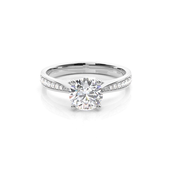 4 Prong Setting Side Stone Engagement Ring