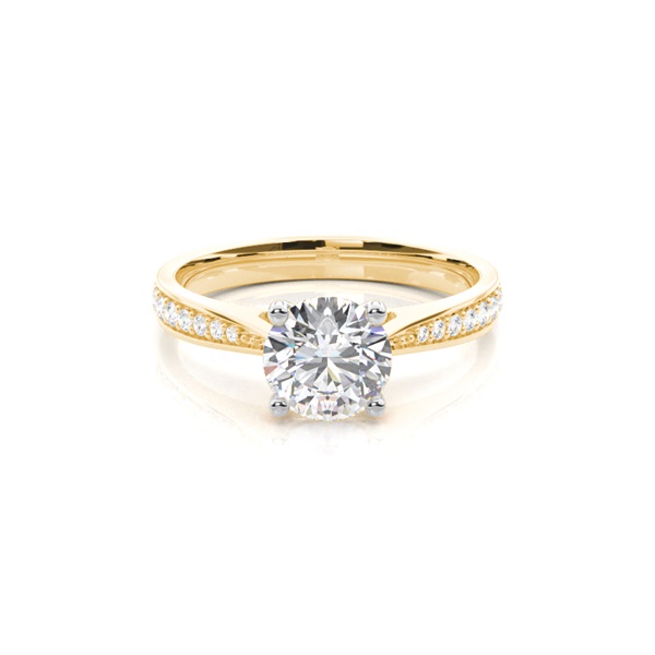 4 Prong Setting Side Stone Engagement Ring