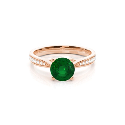 Rose Gold Emerald Diamond Rings