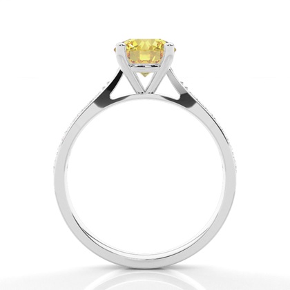 4 Prong Yellow Diamond Solitaire Engagement Ring