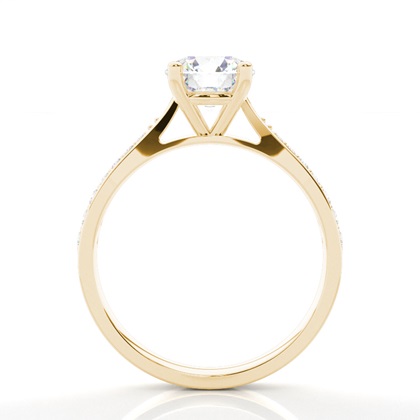 Yellow Gold Side Stone Diamond Rings
