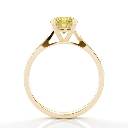 4 Prong Yellow Diamond Solitaire Engagement Ring