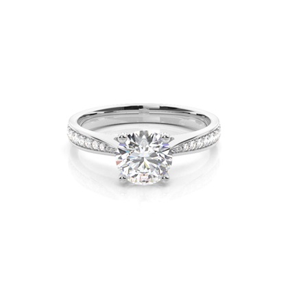 4 Prong Setting Side Stone Engagement Ring