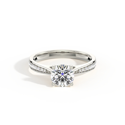 4 Prong Setting Side Stone Engagement Ring