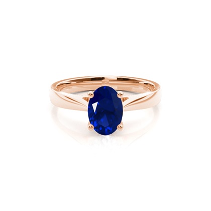 White Gold Blue Sapphire Engagement Ring