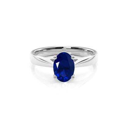 White Gold Blue Sapphire Engagement Ring