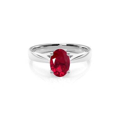 White Gold Ruby Engagement Ring