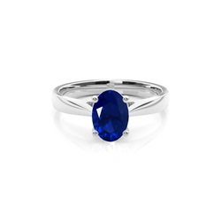 White Gold Blue Sapphire Engagement Ring