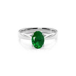 White Gold Emerald Engagement Ring