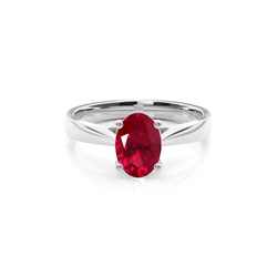 White Gold Ruby Engagement Ring