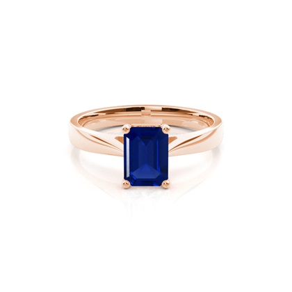 White Gold Blue Sapphire Engagement Ring
