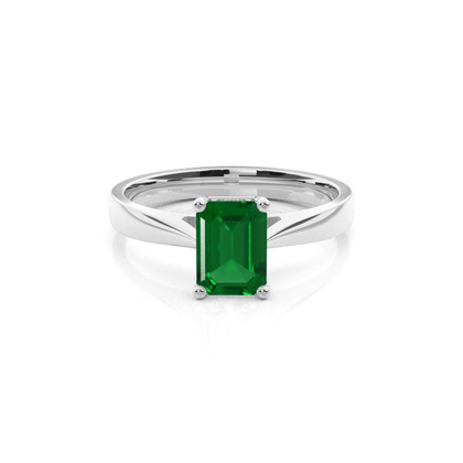 White Gold Emerald Engagement Ring
