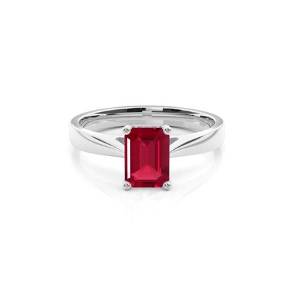 White Gold Ruby Engagement Ring