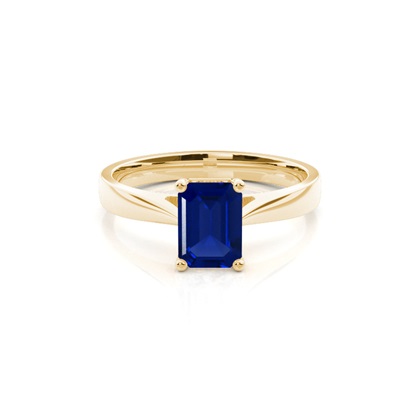 White Gold Blue Sapphire Engagement Ring