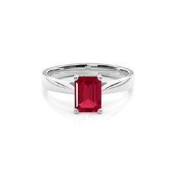White Gold Ruby Engagement Ring