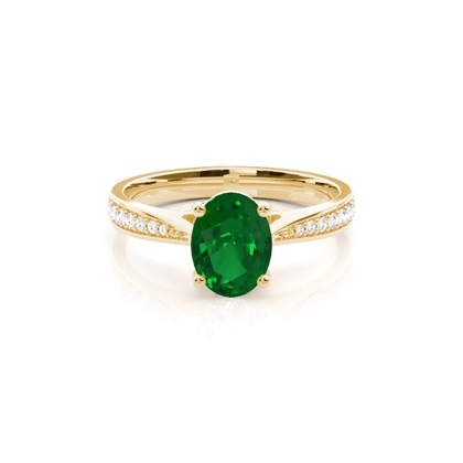 Gelbgold Smaragd Verlobungsringe