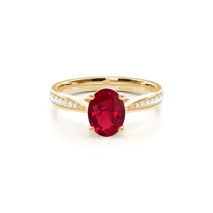Yellow Gold Ruby Diamond Rings