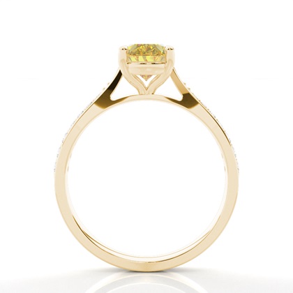 4 Prong Yellow Diamond Solitaire Engagement Ring