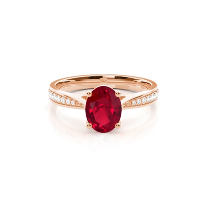 Rose Gold Gemstone Diamond Rings