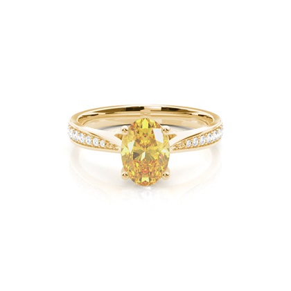 4 Prong Yellow Diamond Solitaire Engagement Ring