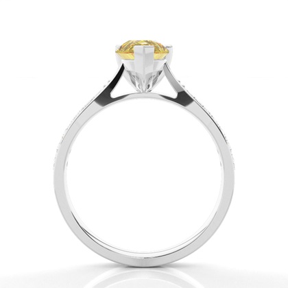 4 Prong Yellow Diamond Solitaire Engagement Ring