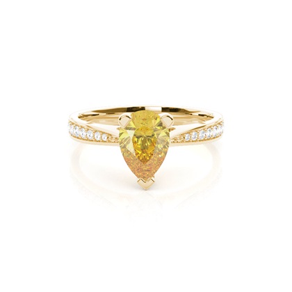 4 Prong Yellow Diamond Solitaire Engagement Ring