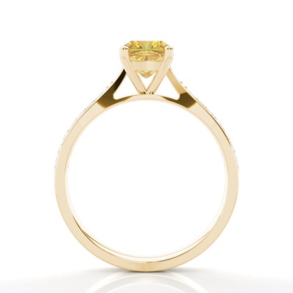 4 Prong Yellow Diamond Solitaire Engagement Ring