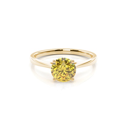 Round Yellow Gold Diamond Engagement Rings