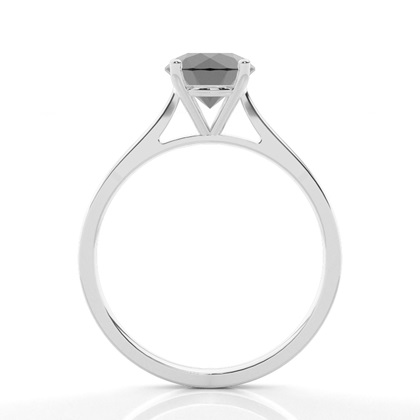 Verlobungsring mit runden schwarzen Diamanten in Solitärform