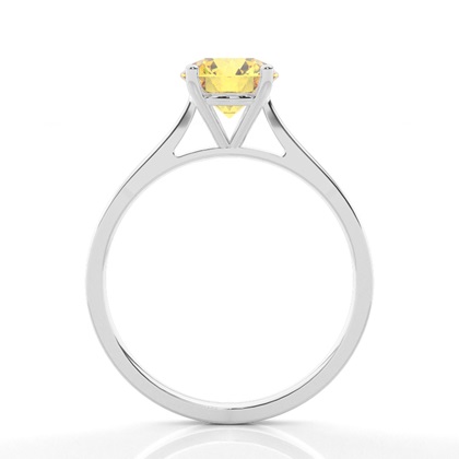 4 Prong Yellow Diamond Solitaire Engagement Ring