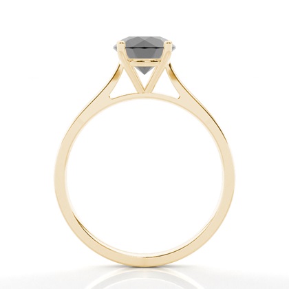 Verlobungsring mit runden schwarzen Diamanten in Solitärform