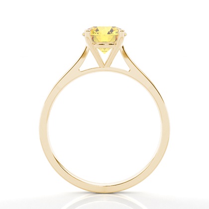 4 Prong Yellow Diamond Solitaire Engagement Ring