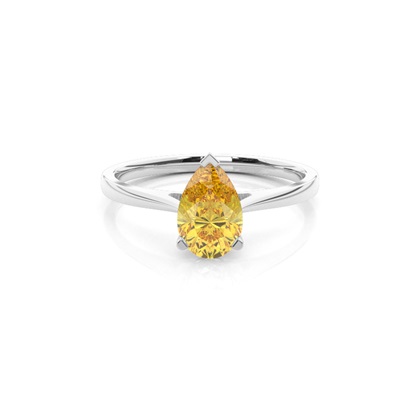Pear Yellow Diamond Engagement Rings