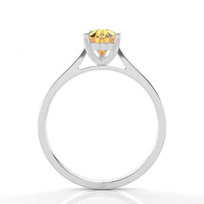 4 Prong Yellow Diamond Solitaire Engagement Ring