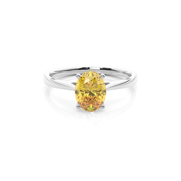 4 Prong Yellow Diamond Solitaire Engagement Ring