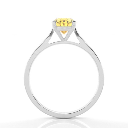 4 Prong Yellow Diamond Solitaire Engagement Ring
