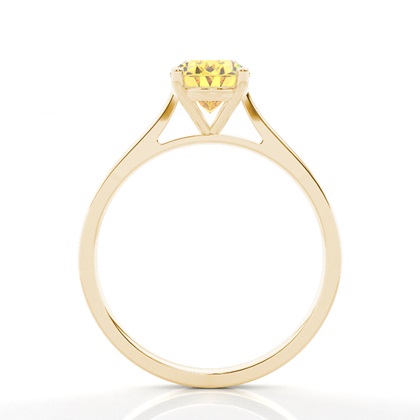 4 Prong Yellow Diamond Solitaire Engagement Ring