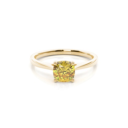 Cushion Yellow Gold Diamond Engagement Rings