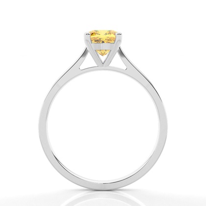 4 Prong Yellow Diamond Solitaire Engagement Ring