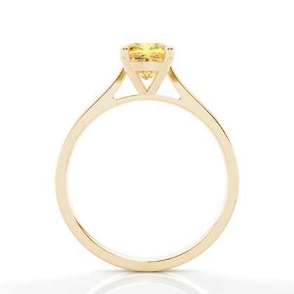 4 Prong Yellow Diamond Solitaire Engagement Ring