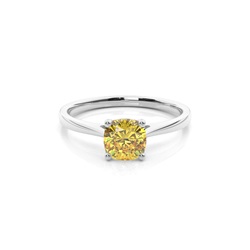 4 Prong Yellow Diamond Solitaire Engagement Ring