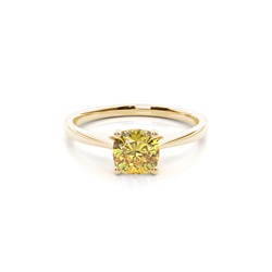 4 Prong Yellow Diamond Solitaire Engagement Ring