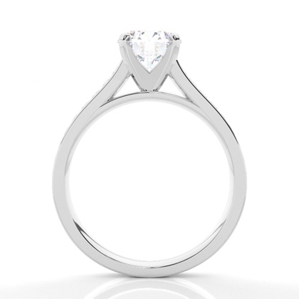 White Gold Round Side Stone Moissanite Engagement Ring