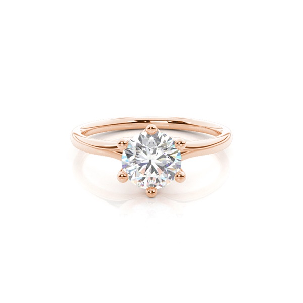 6 Prong Setting Plain Engagement Ring
