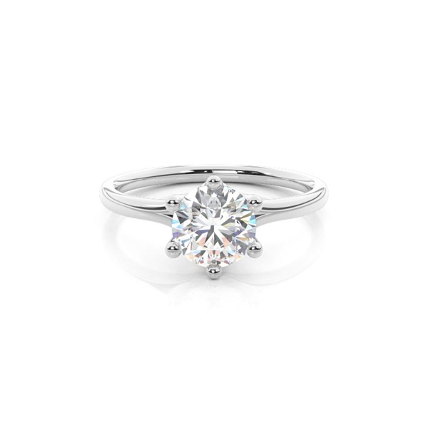 6 Prong Setting Plain Engagement Ring