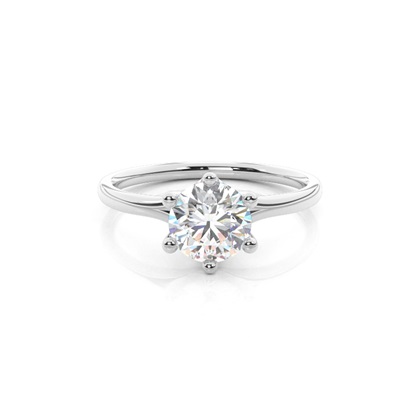 6 Prong Setting Plain Engagement Ring