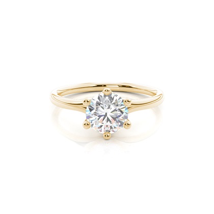 Yellow Gold Solitaire Diamond Rings 