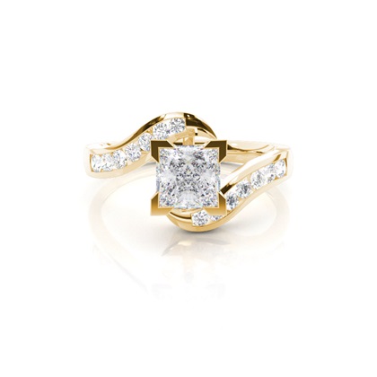 Yellow Gold Moissanite Engagement Rings	