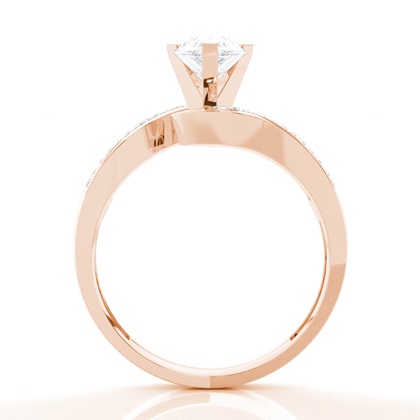 Moissanite Verlobungsring in einer Krappenfassung mit medium Schulter Moissanit